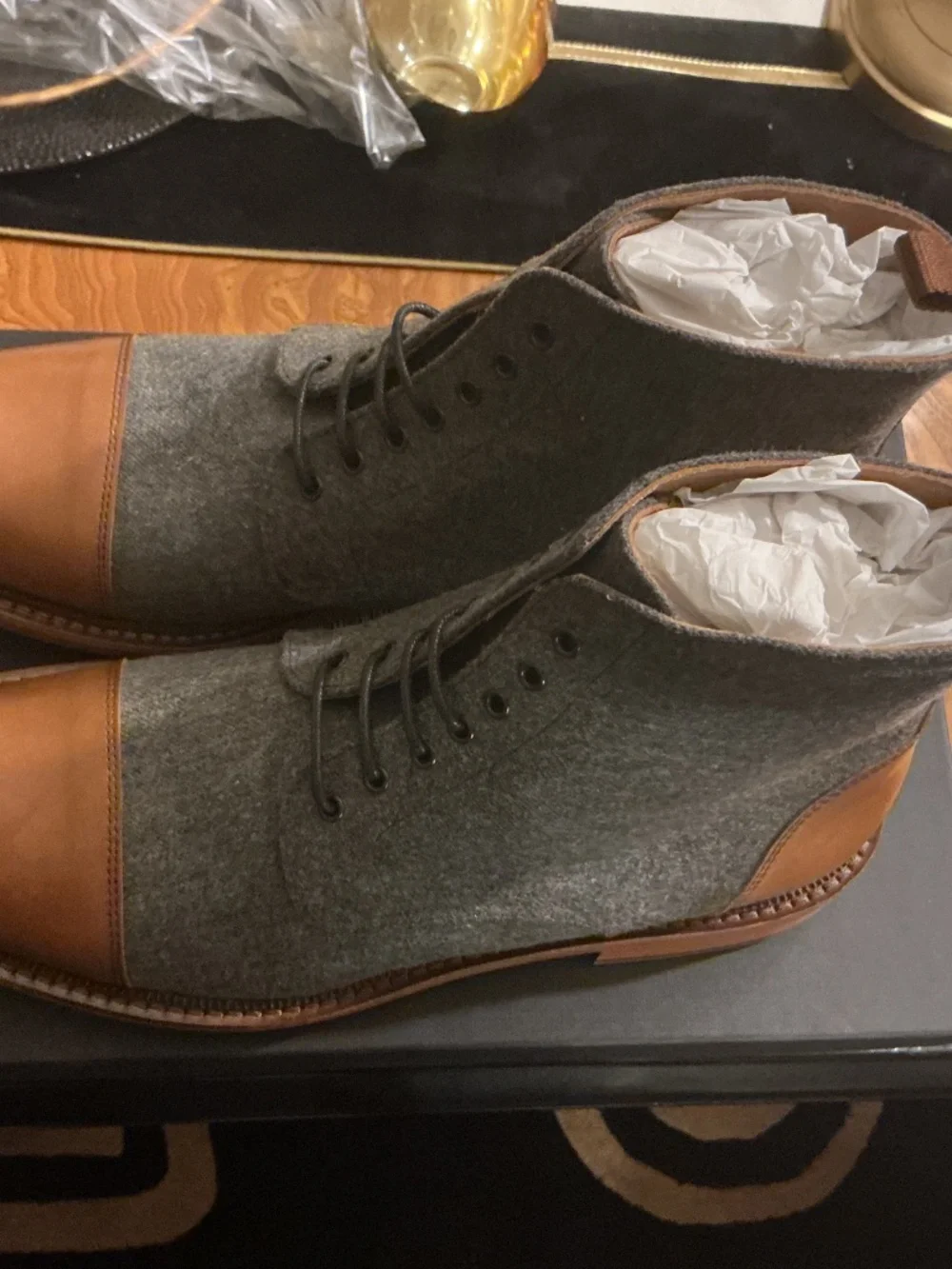 THE JACK BOOT IN GREY/BROWN